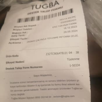 Tuğba Giyim Mağazadan Aldığım Ürünün Kalitesi Hakkında Şikayet