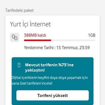 Vodafone Promosyon İnternet Paketi Sorunu
