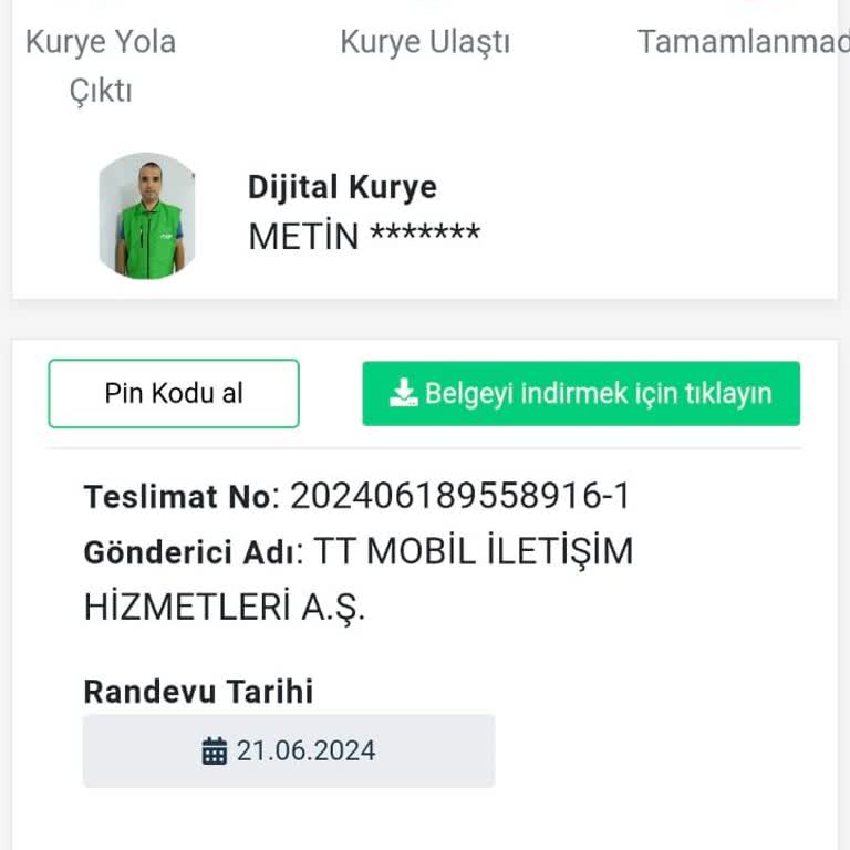 Dijital Kurye - Teslim Edilmeyen Kargo