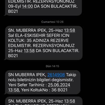 Elazığ Murat Turizm Haber Vermeden Araba Değişikliği
