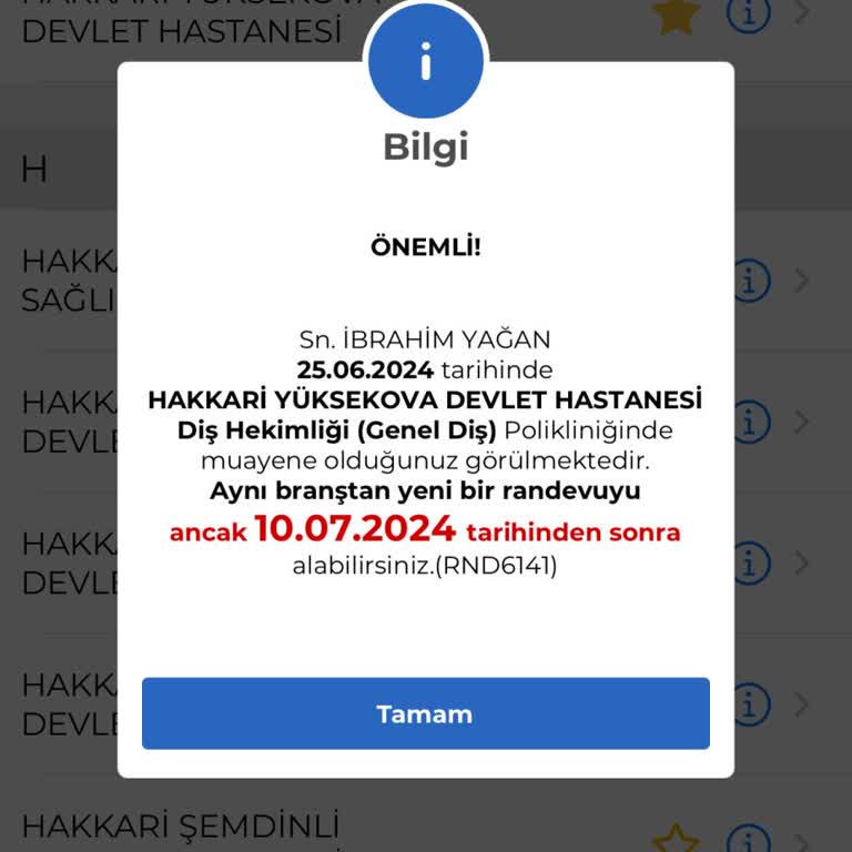 MHRS - 182 Randevu Saçmalığı Yüzünden