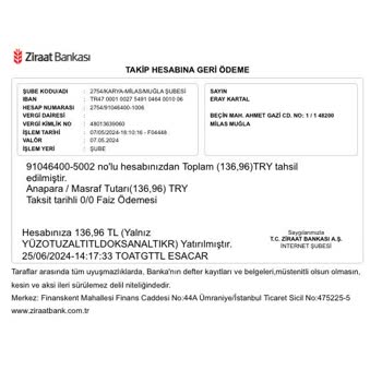 Ziraat Bankası Ziraat Şikayet Fazla Faiz Toa Para Çekme