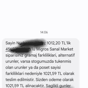 Migros Sanal Market Fazla Çekim