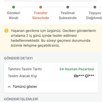 Trendyol Express Ürünümü Hareketsiz Bıraktı