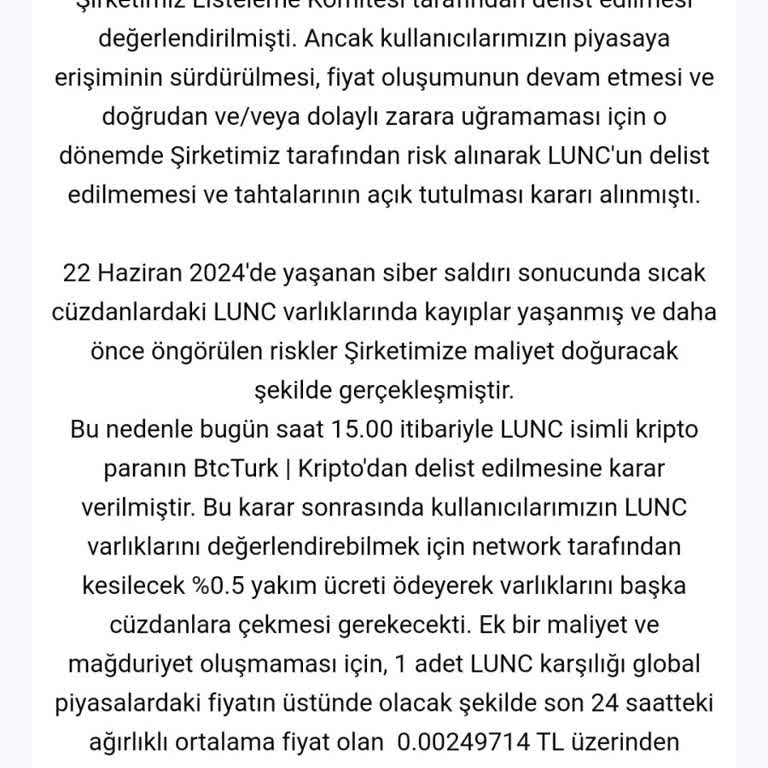 BTCTURK Habersiz Kendi Zararını Kurtarmak İçin Beni Zarara Sokuyor