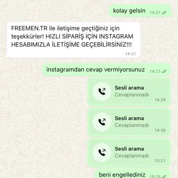Freemen (Instagram: Freemen.tr) Freeman.tr Yanlış Ürün Gönderimi