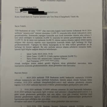 TEB Başvurularımı İptal Ediliyor, Gerekli İnceleme Yapılmıyor.