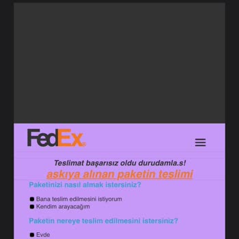 Fedex'ten Gelen Şüpheli Mail