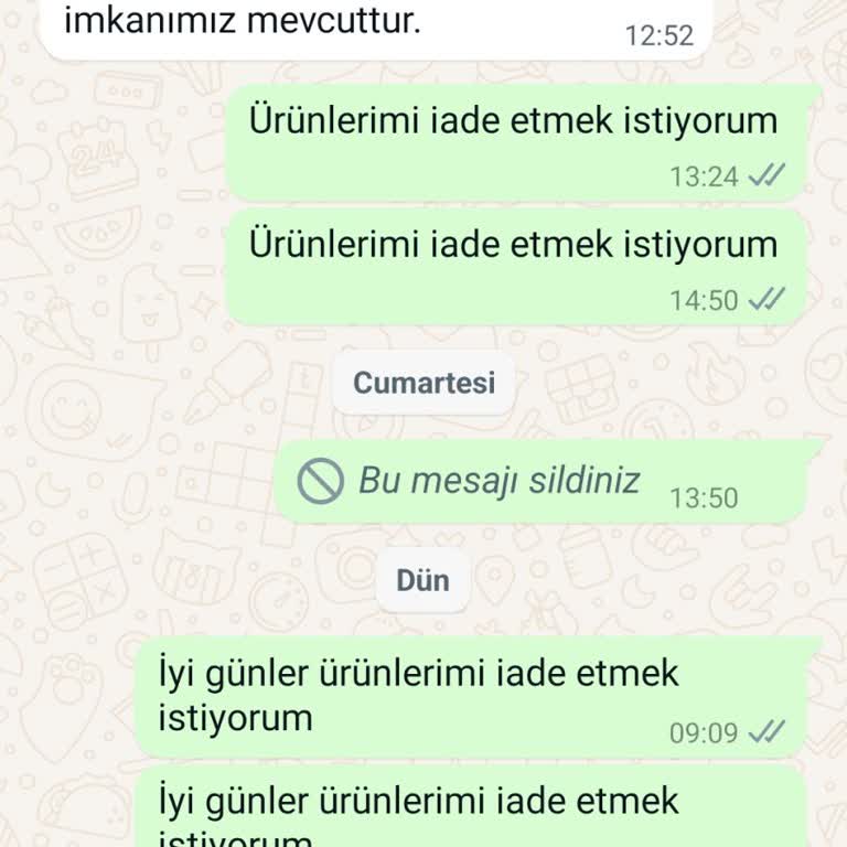 Nazliye İade Edemiyorum Dönüş Yapan Yok