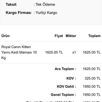 Kafkas Pet İnternetten Aldığım Kedi Maması Gönderilmedi Ve Para İadesi Yapılmadı