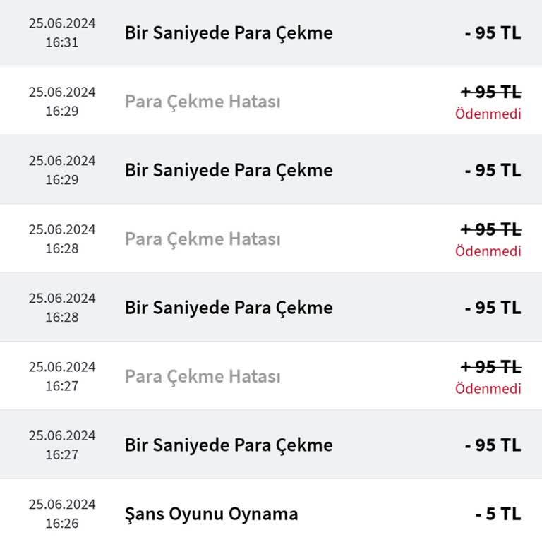 misli Para Çekimi Hatası