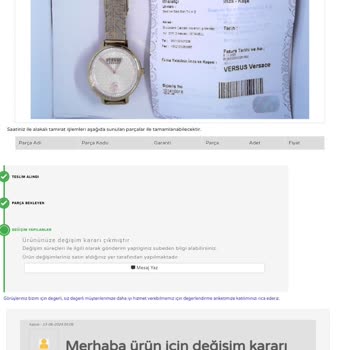 Saat & Saat Garanti Verilmiş Ürün İle İlgilenilmiyor