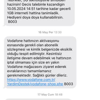 Vodafone Hat Devri Eksik Evrak İlle Ti