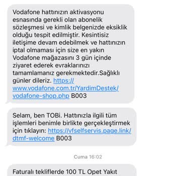 Vodafone Hat Devri Eksik Evrak İlle Ti