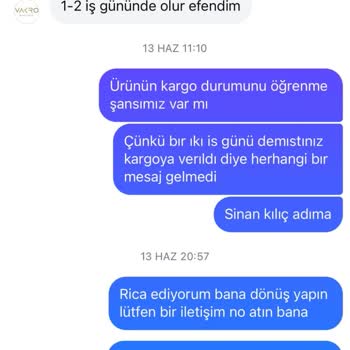 Vakro Boutique İletişim Sorunu Para İadesi Sorunu