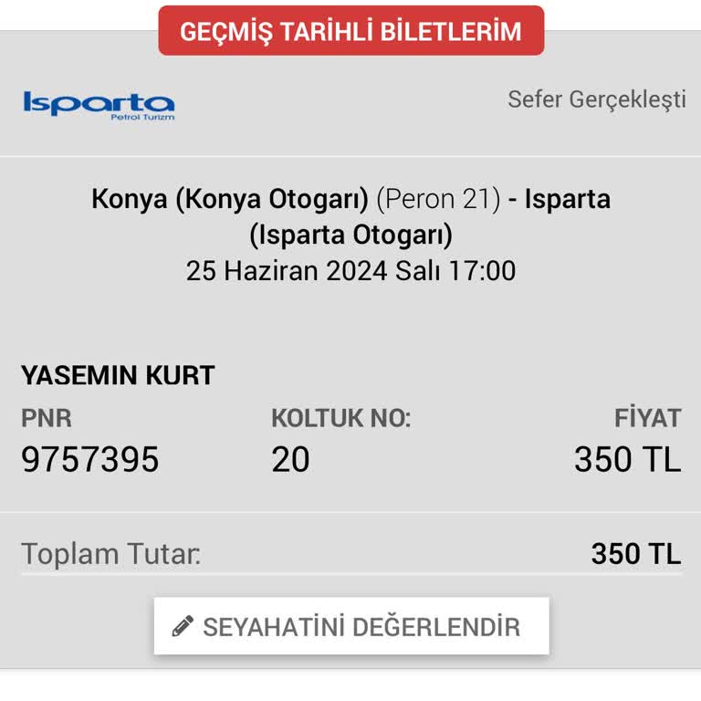Isparta Petrol Turizm Firmasını Otogarda Olmama Rağmen Almadan Gitmesi