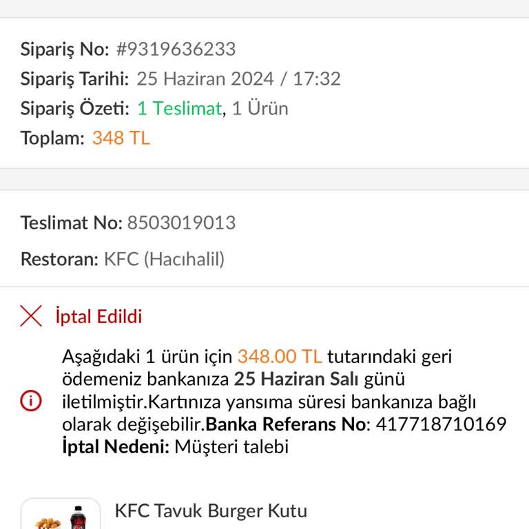 KFC Sipariş Alıp Bir Buçuk Saat Beklettikten Sonra İptal Etti