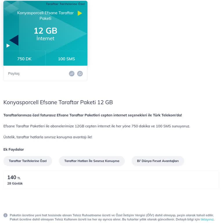 Türk Telekom Konyasporcell Efsane Taraftar Paketi Aldatmacası