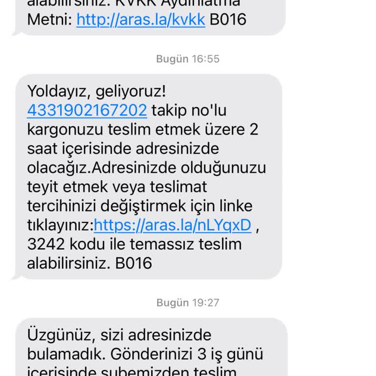 Aras Kargo'nun Evde Değildiniz Bahanesi