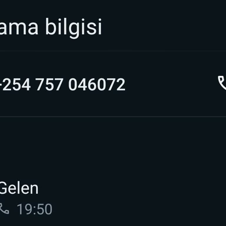 WhatsApp Bilinmeyen Numara Kenya