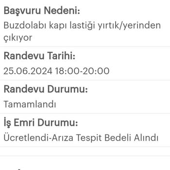 Anamur Tamer Doğan Arçelik Servisi Haksız Servis Ücreti Aldı