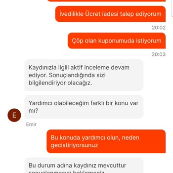 Migros Yemek Teslim Edilemeyen Sipariş