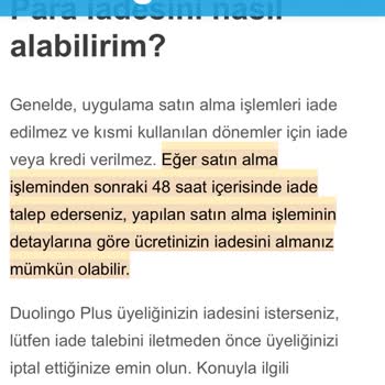 Duolingo Üyelik İptali Sonrası Ücret İadesi