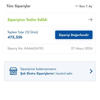 Şok Market Teslim Edilmeyen Sipariş Ve Kesilen Ücret