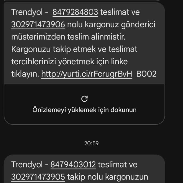 Yurtiçi Kargo Sevkiyat İptali Diye Mesaj Aldım