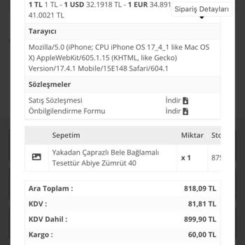 Lamia Giyim Para İadesi / Ürün İadesi