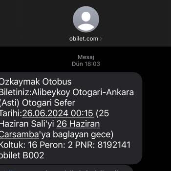 Özkaymak Turizm Otobüs Bilet İptali
