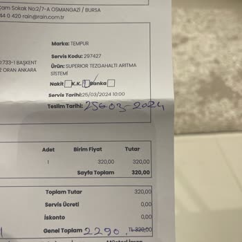 RainWater'dan Alamadığım Hizmet