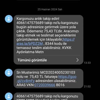 Aras Kargo Gönderici Ödemeli Kargomdan Bedel Aldı!