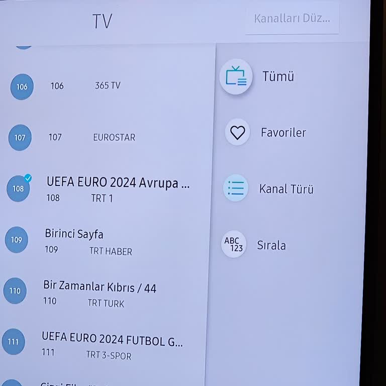 Samsung Smart TV Kanal Düzenleme Yok