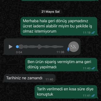 HS Tasarım Organizasyon Ücret İadesi Ve Ürün Gönderimi Sorunları