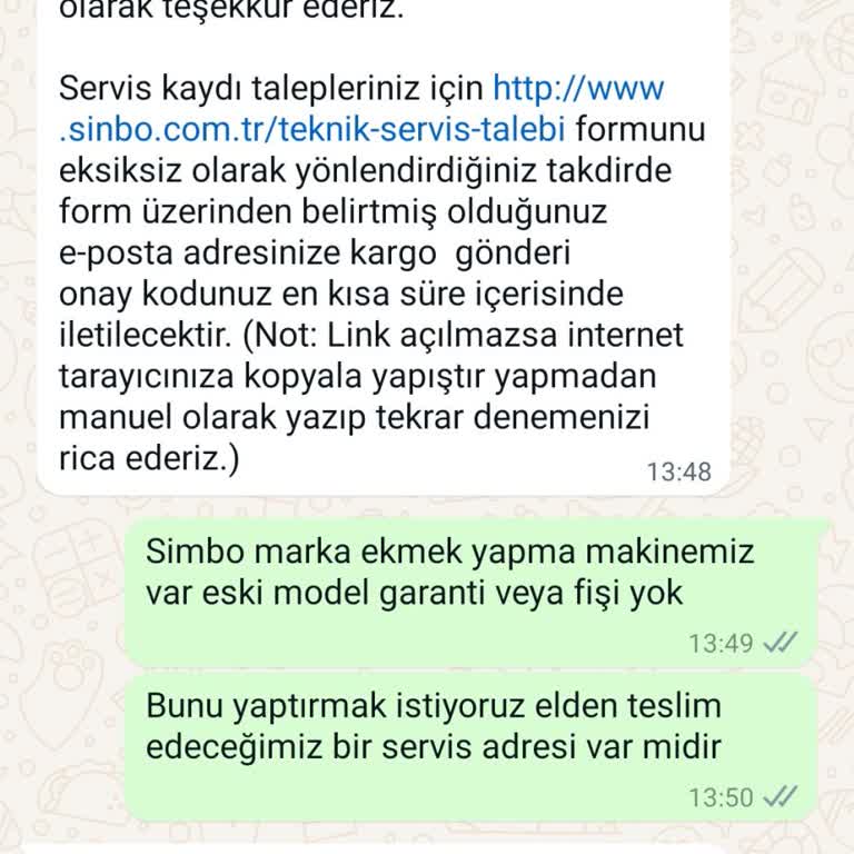 Sinbo Servis Ve Yedek Parça Sorunu
