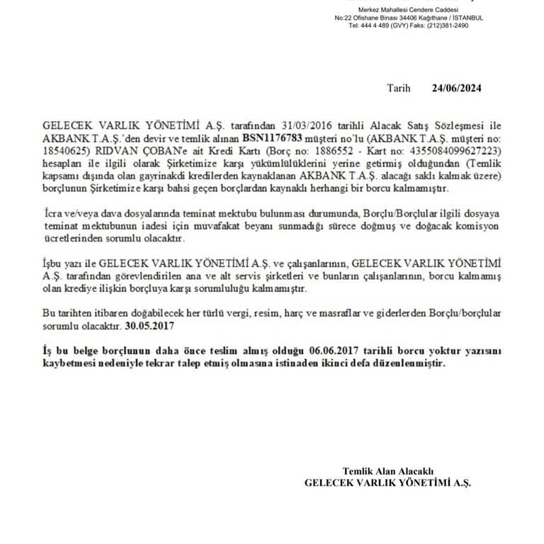 Gelecek Varlık Yönetim Borcu Ödediğim Halde Takipte Gözüküyorum