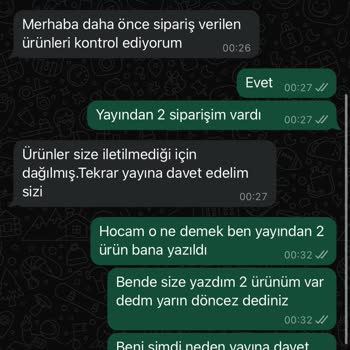 Arici_online (Instagram) Instagram Canlı Yayın Siparişimde Yaşadığım Sorunlar