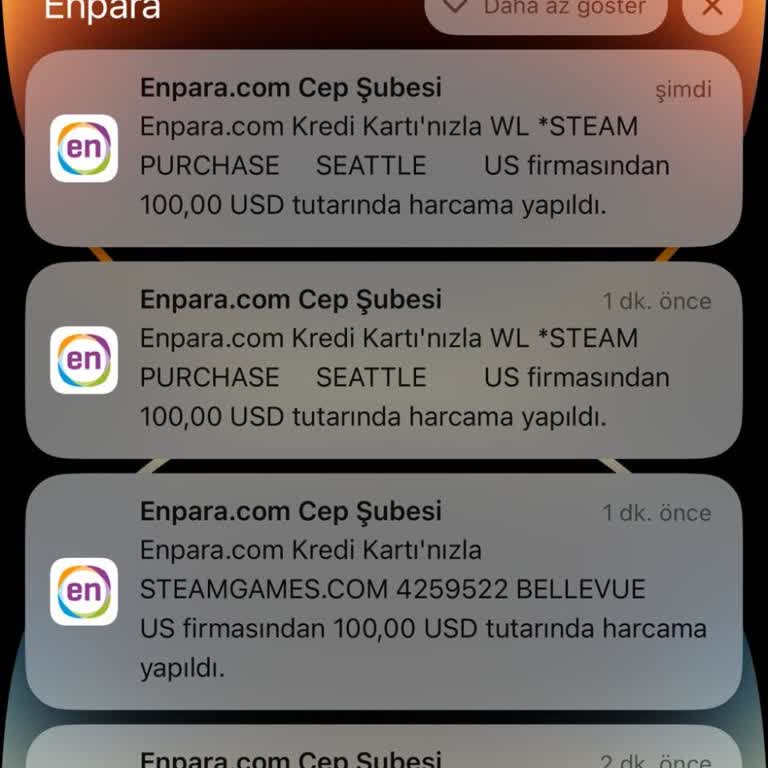 Steam Enpara Kredi Kartımdan Bilgim Dışında Para Çekildi