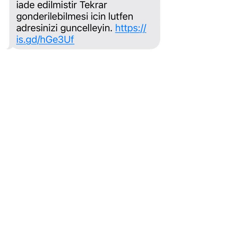 E-ticaret Marka Taklidiyle Dolandırıcılık PTT Mesajı, Yurtiçi Kargo Mesajı