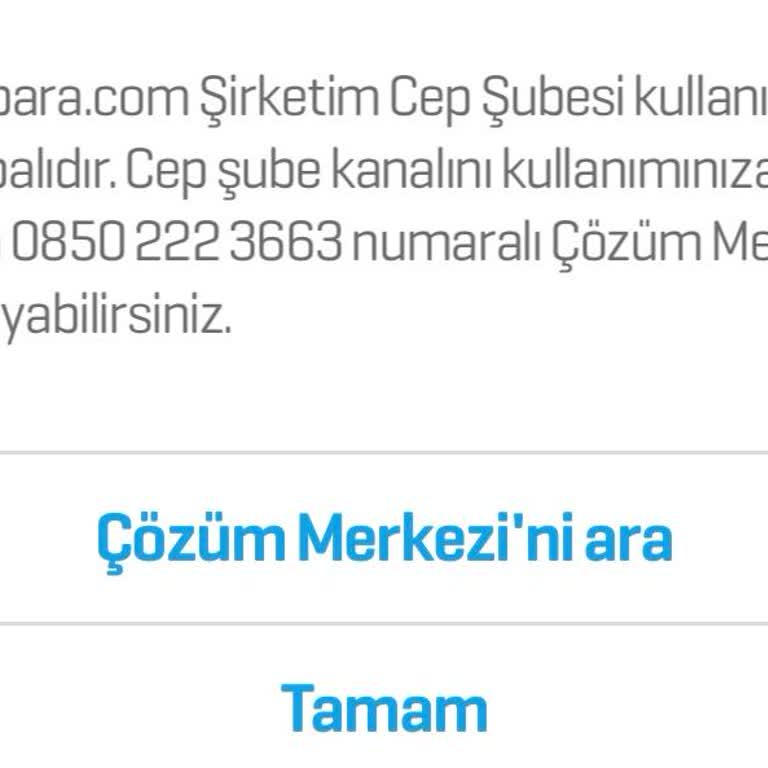 Enpara.com Şirketim Cep Şubesine Girişiniz Kapalıdır Uyarısı
