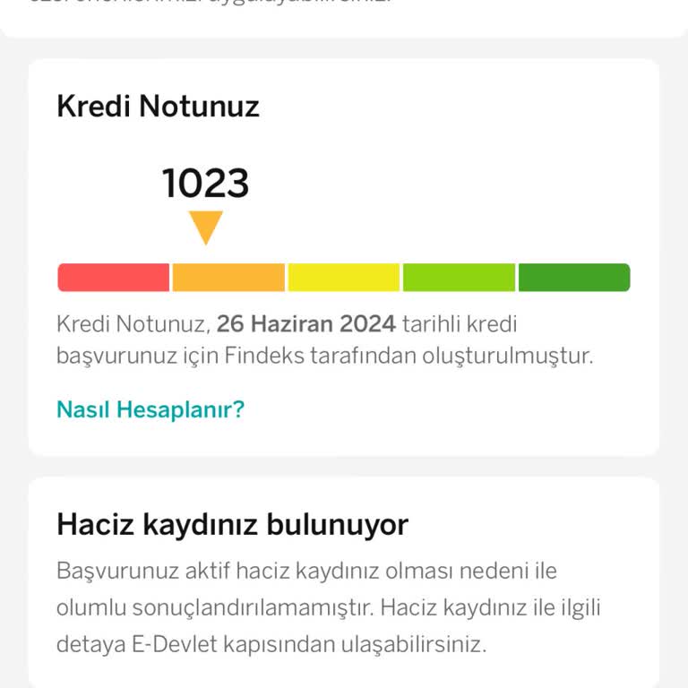 Kredi Kayıt Bürosu E Haciz Kaydım Bulunuyor Gözüküyor