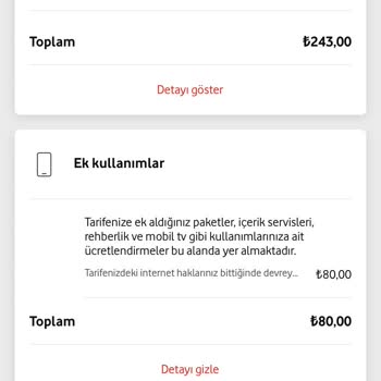 Vodafone FreeZone 100 TL Tarife Aşım Paketi