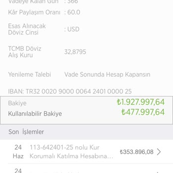 Ziraat Katılım Bankası Kur Korumalı Hesabımdaki Paramı Gasbetti