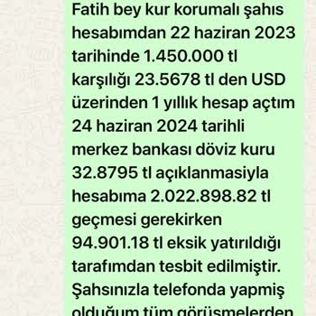 Ziraat Katılım Bankası Kur Korumalı Hesabımdaki Paramı Gasbetti