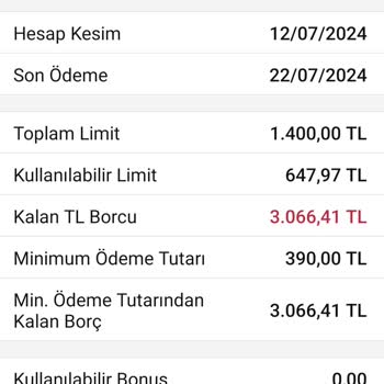 Garanti BBVA Kapalı Olan Kartlara Ekstre Kesilmesi Borç Yazılması