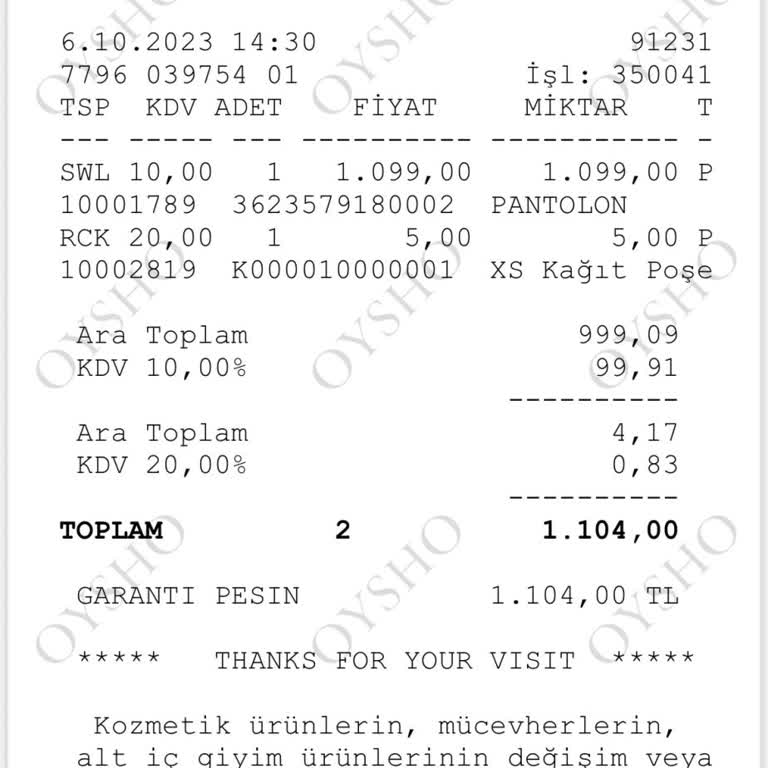 Oysho Mağazasında Kaba Davranış Ve Kalitesiz Ürün Sorunu