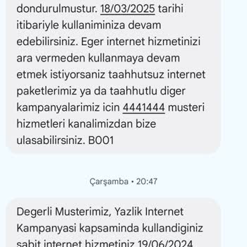 Türk Telekom Yazlık İnternet Hizmetimi Haksız Yere Donduruyor