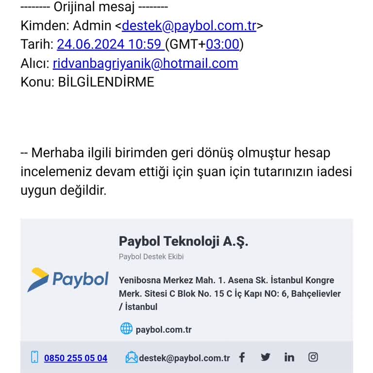 Paybol Hesabıma Habersiz Giriş Engelli