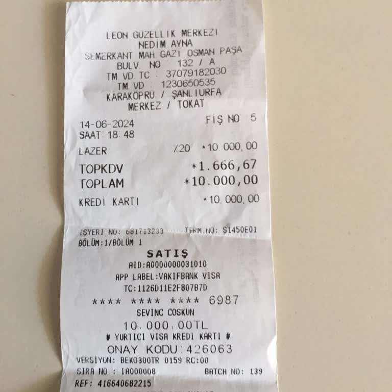 Leon Güzellik (Tokat) Almadığım Hizmetin Para İadesinin Yapılmaması